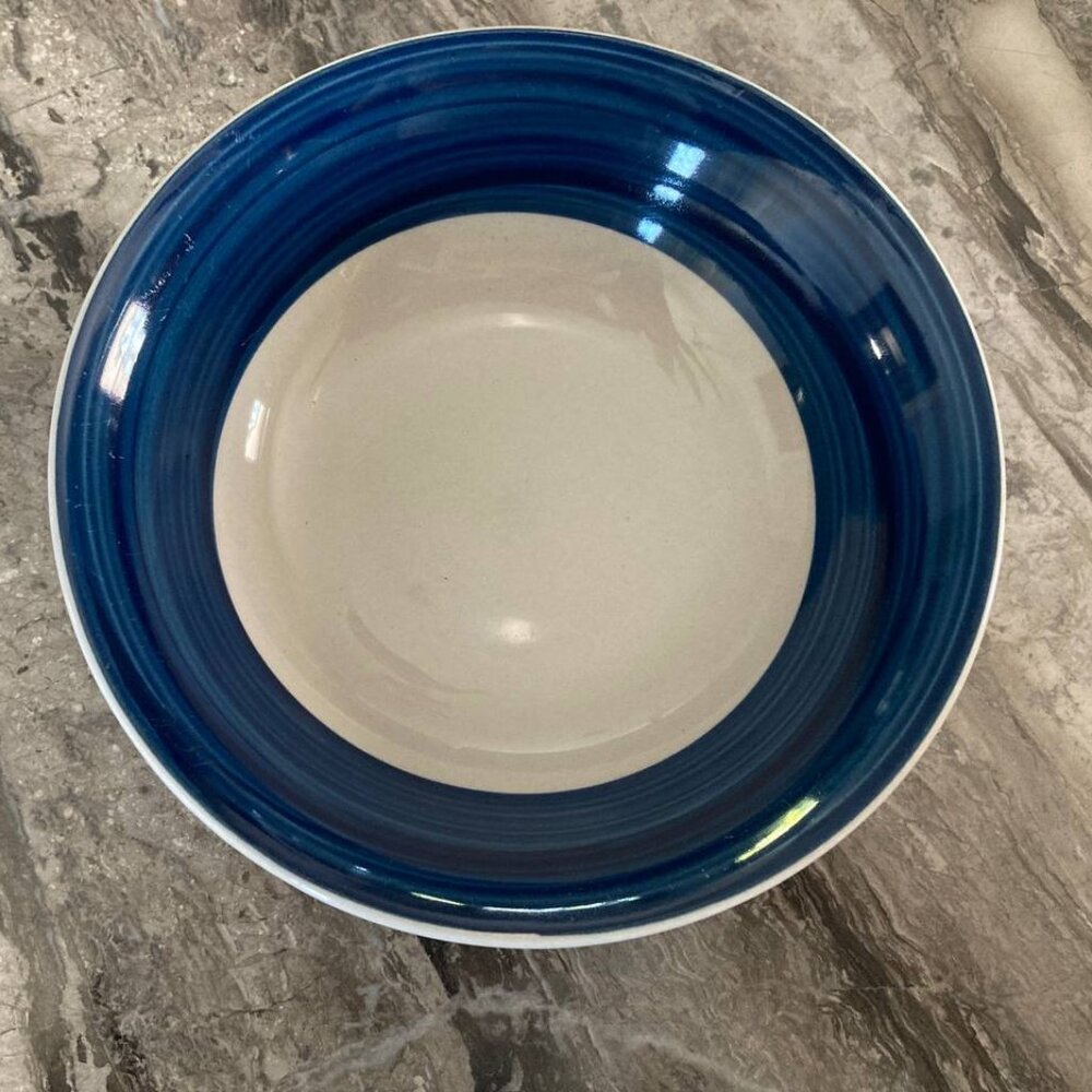Todays Home Navy Blue Rimmed Dinner Bowls 7” used